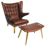 Papa Bear chair and ottoman by Hans J. Wegner Papa Bear chair and ottoman by Hans J. Wegner
