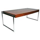 Rosewood and chrome floating desk