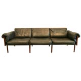 Leather and rosewood Ateljee sofa by Yrjö Kukkapuro