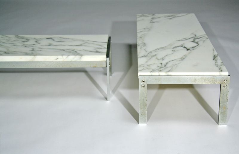 Rare pair of PK 62 small tables designed by Poul Kjaerholm