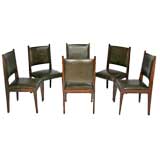 Set of 12 rosewood and leather dining chairs by Sergio Rodrigues
