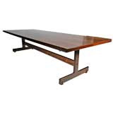Long solid rosewood dining table by Sergio Rodrigues
