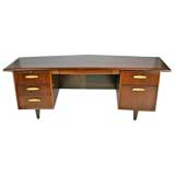 Large scale wing-shaped executive desk by Monteverdi-Young