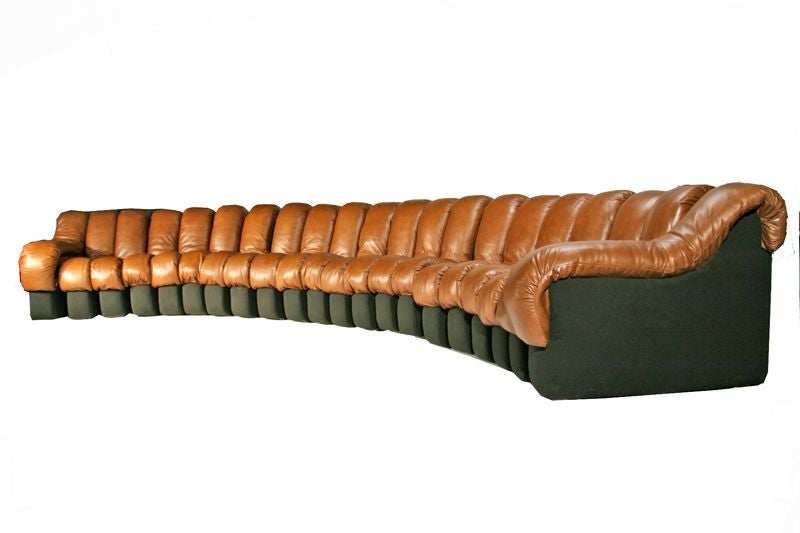 "Non-Stop" Sofa in tan leather by De Sede