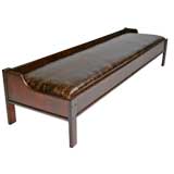 Rosewood & Leather Bench