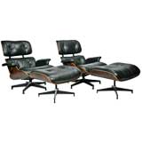Pair of Eames Lounge Chairs & Ottomans