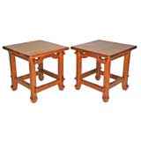 Pair of Teak California Craftsman Revolutionary Tables