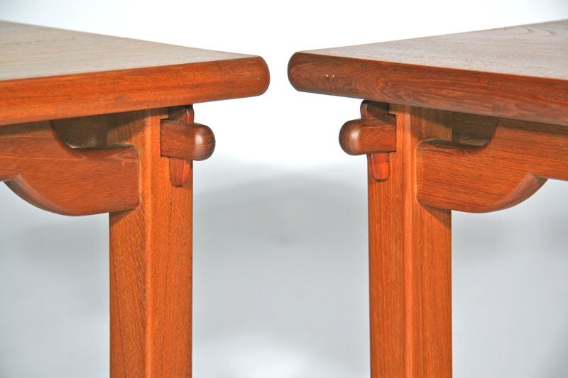Mahogany Pair of Teak California Craftsman Revolutionary Tables For Sale
