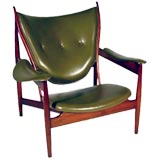 Teak and Leather Chieftain chair by Finn Juhl for Baker