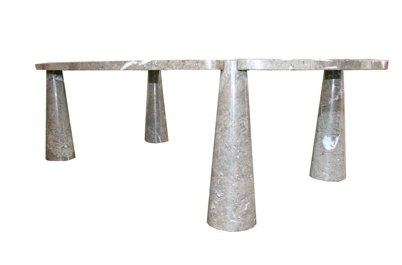 Solid marble 'Eros' dining table by Angelo Mangiarotti