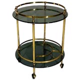Fontana Arte brass and smoked glass bar cart