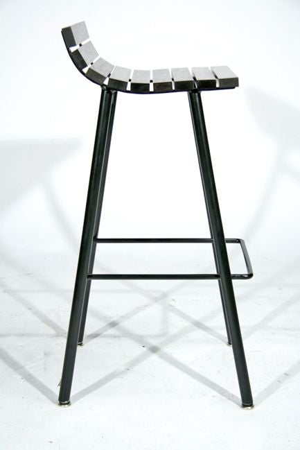 Contemporary The Slat Bar Stool in Mahogany by Thomas Hayes Studio