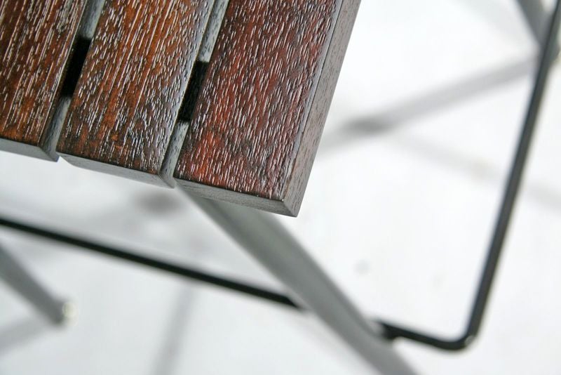 The Slat Bar Stool in Mahogany by Thomas Hayes Studio 3