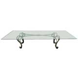 Bronze rope base coffee table by Monteverdi-Young