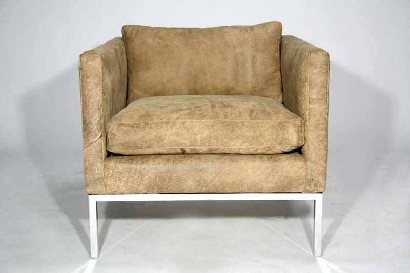 Leather Club Chairs by Milo Baughman