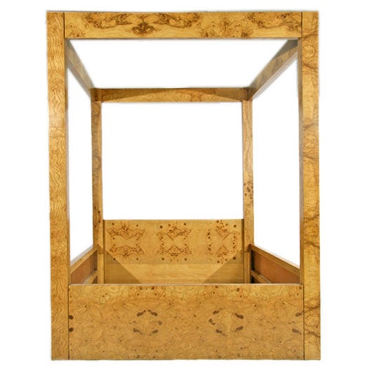 Burl Canopy Bed by Milo Baughman