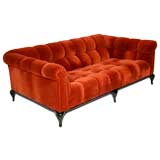 Tufted settee in mohair by Monteverdi-Young