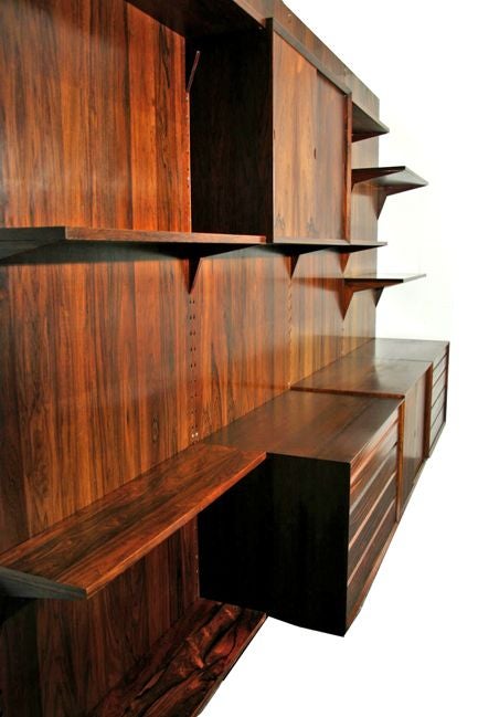 Large rosewood wall unit by Poul Cadovius