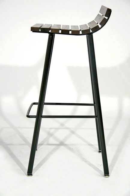 American NOHO Modern Wenge slat bar stools