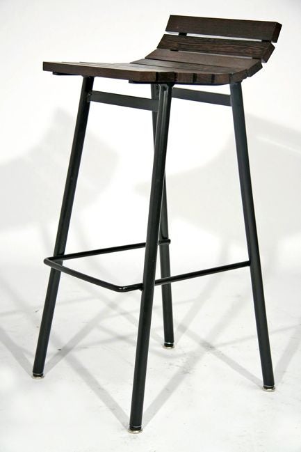 Contemporary NOHO Modern Wenge slat bar stools