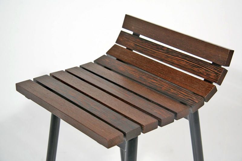 NOHO Modern Wenge slat bar stools 2