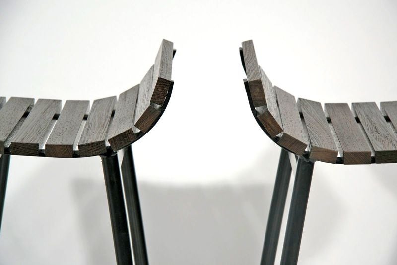NOHO Modern Wenge slat bar stools 4
