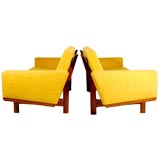 Pair of Teak and wool sofas by Hans Wegner for Getama Gedstad