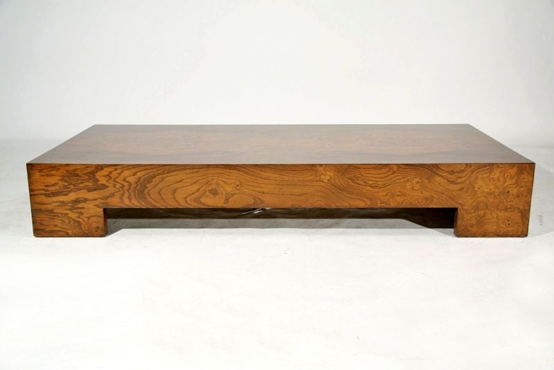 Highly figural  burl coffee table by Milo Baughman