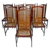 Vintage Set of 8 solid rosewood dining chairs by Celina