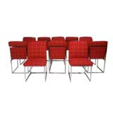 Set of ten chrome frame dining chairs by Milo Baughman