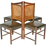 Set of four rosewood caned dining chairs, Sergio Rodrigues