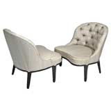 Pair of rare "Janus" slipper chairs by Edward Wormley for Dunbar