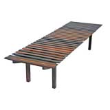 Rosewood and exotic hardwood slat bench