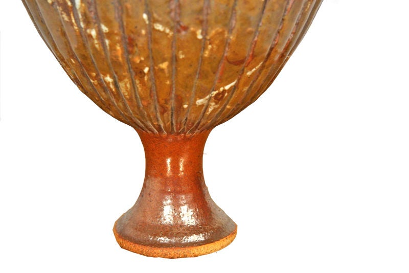 Glazed stoneware ceramic goblet by Brent Bennett In Excellent Condition In West Hollywood, CA
