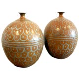 Pair of ceramic stoneware urns by Brent Bennett
