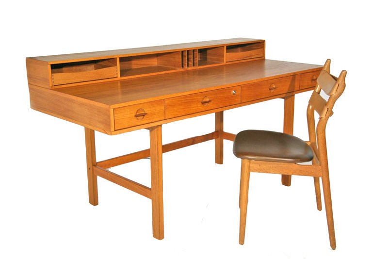 Teak flip top desk by Lovig