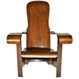 Vintage Wooden paddle arm 'Cimo' lounge chair