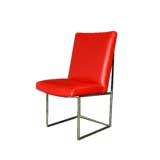 Set of eight brass frame dining chairs by Milo Baughman