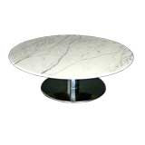 Round marble and chrome base coffee table