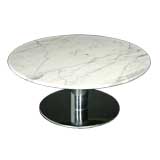 Round marble and chrome base coffee table