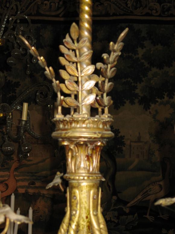French 19TH  CENTURY BRONZE CHANDELIER For Sale
