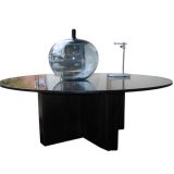 Harvey Probber smoke glass round coffee table
