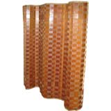 Vintage Woven Wood and Webbing Screen