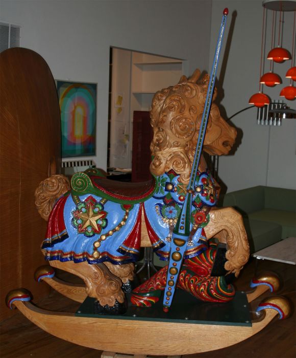 1984 wood carved rocking horse price