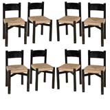 Charlotte Perriand Chairs Set of eight.
