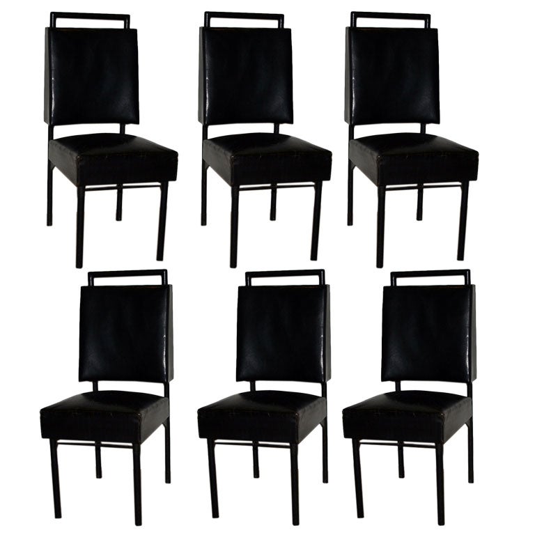 Set of Six Chairs / Jacques Adnet.