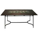 Stained Wood 
Tile Top Table / French