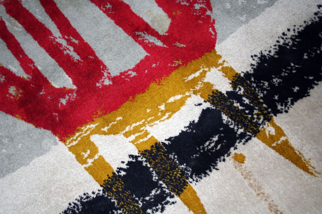 Français Tapis signé  Marc Saint Saens français, circa 1950