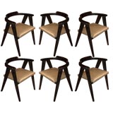 Set of Six Compass Leg Chairs