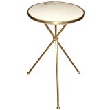 Marble and Brass Tripod Leg Table